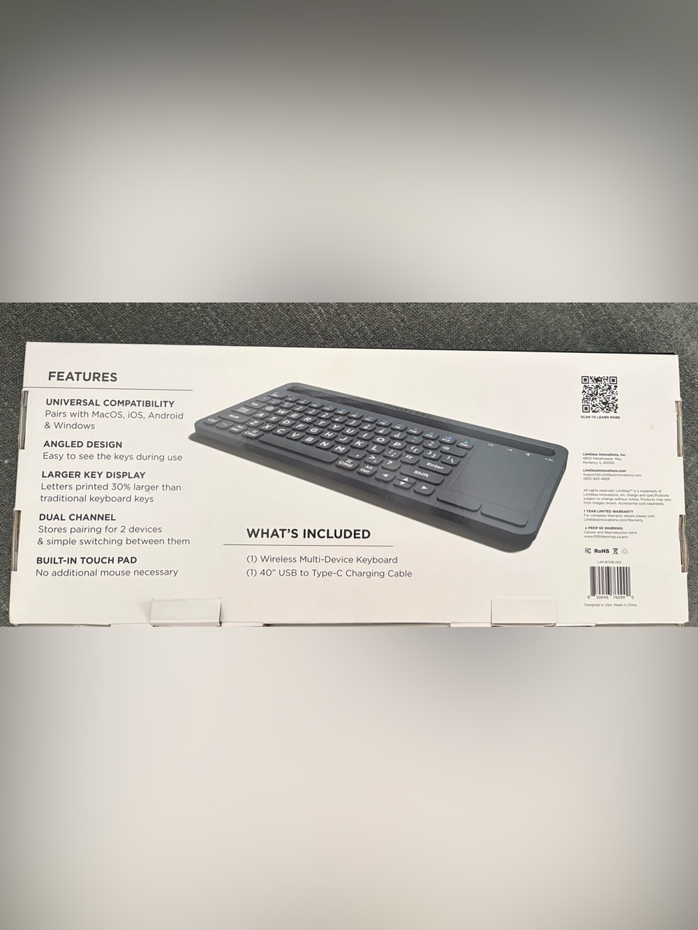Wireless Multi-Device Keyboard with Touchpad - Picture 2 of 5